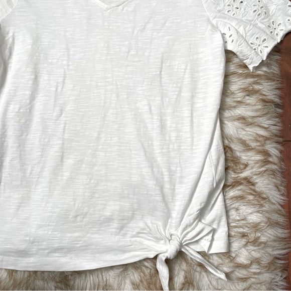 Chicos lace sleeve slub V neck tee - Picture 8 of 8